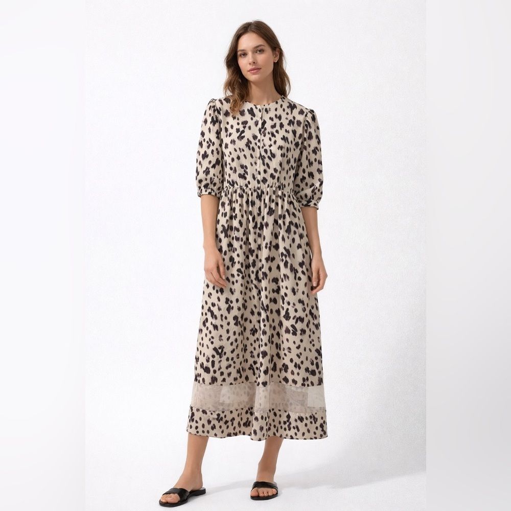 Adanola Leopard Print Midi Dress – Size S